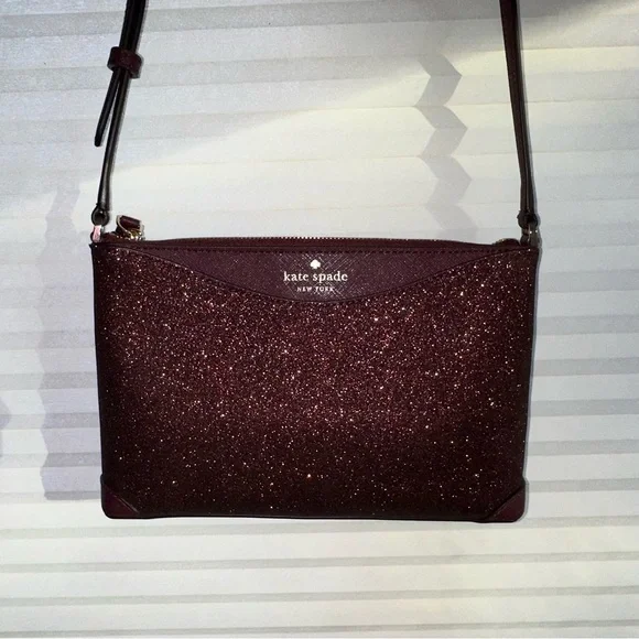 Kate Spade Crossbody Sparkly Dark Purple NWOT Glitter purse glittery bag - Picture 12 of 16